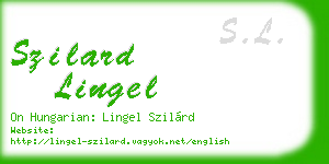 szilard lingel business card